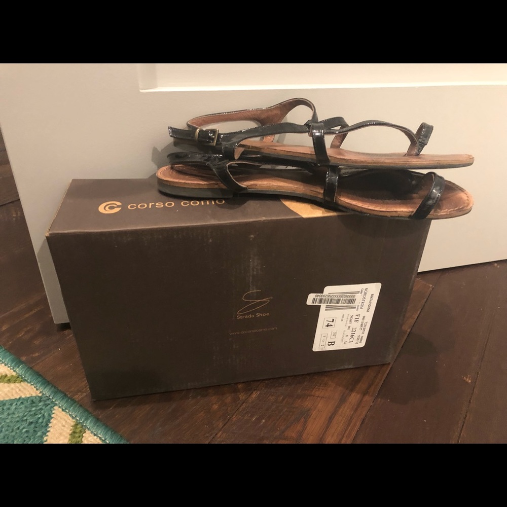 Corso Como Black patent sandal